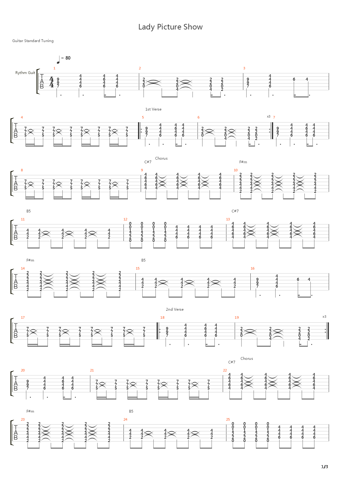 Lady Picture Show吉他谱
