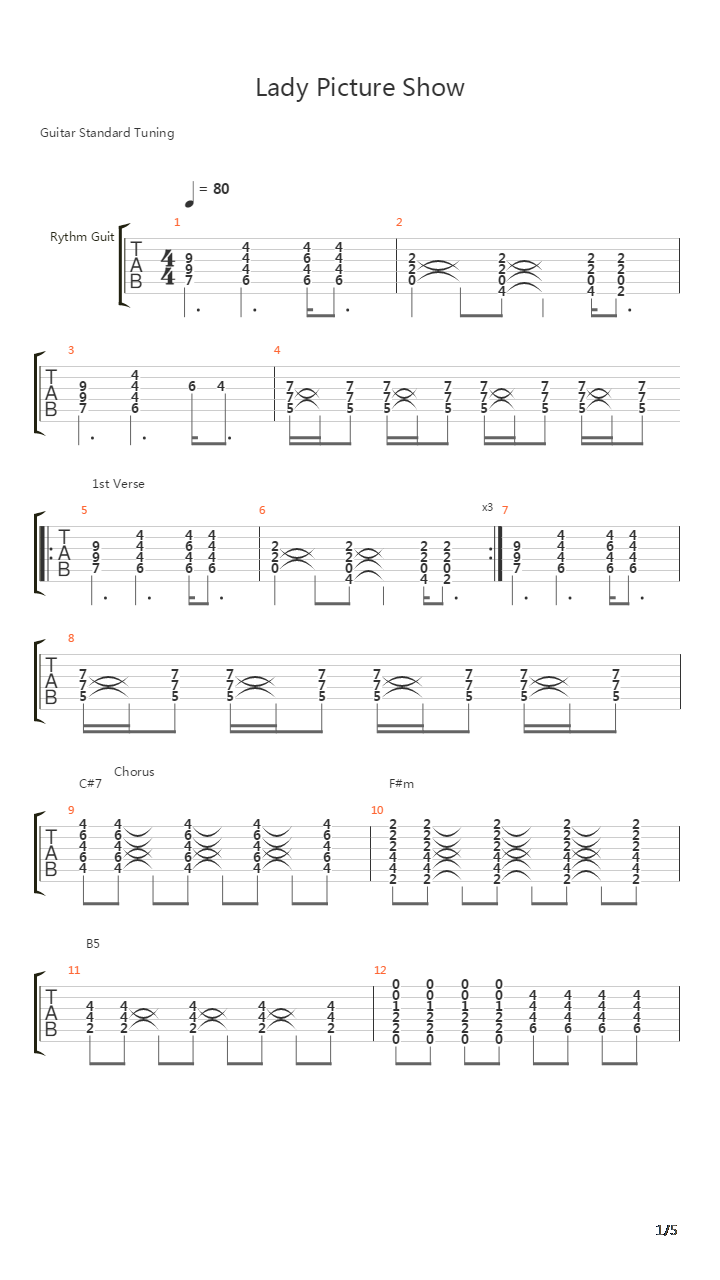 Lady Picture Show吉他谱