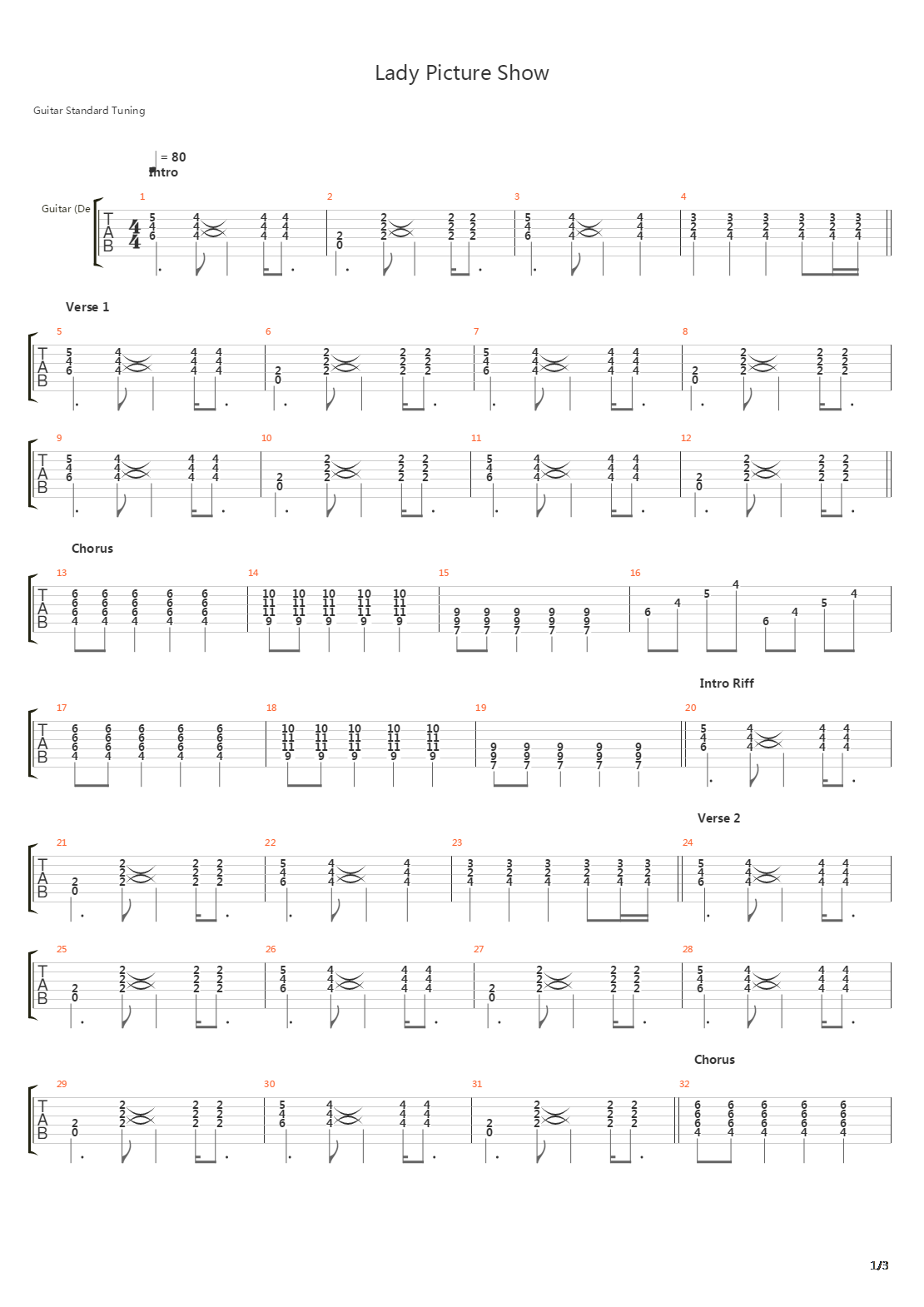Lady Picture Show吉他谱