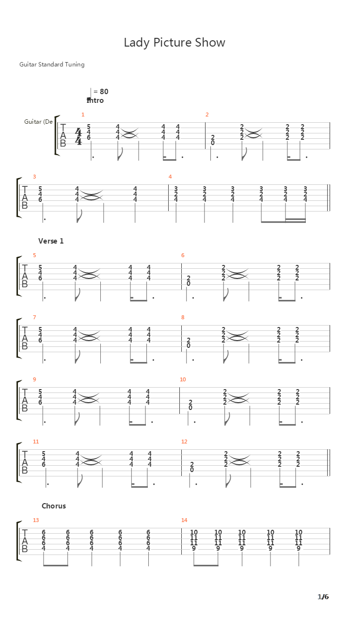 Lady Picture Show吉他谱