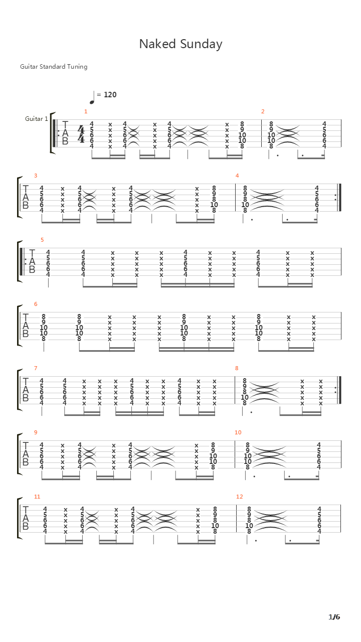 Naked Sunday吉他谱