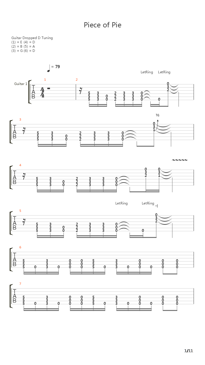 Piece Of Pie吉他谱