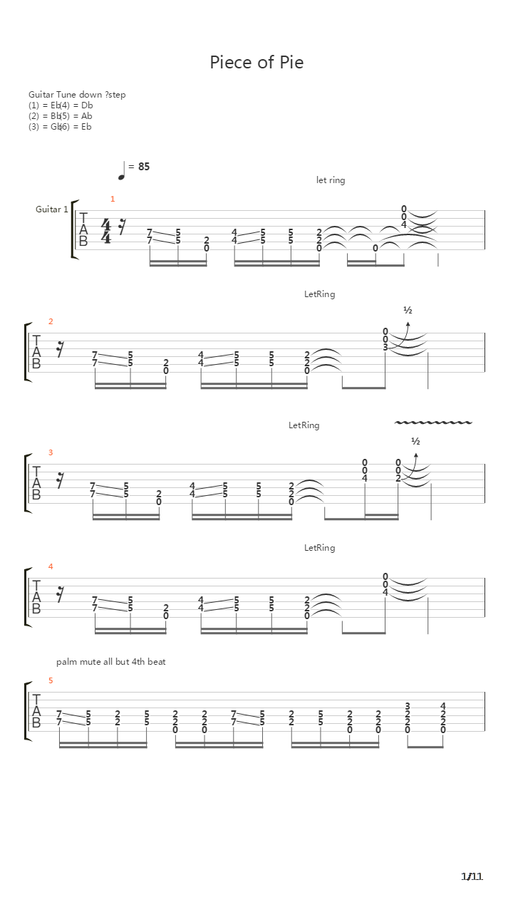 Piece Of Pie吉他谱