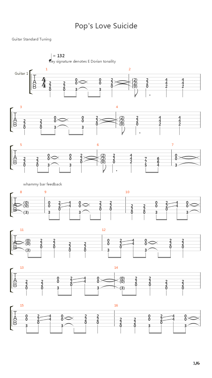 Pops Love Suicide吉他谱