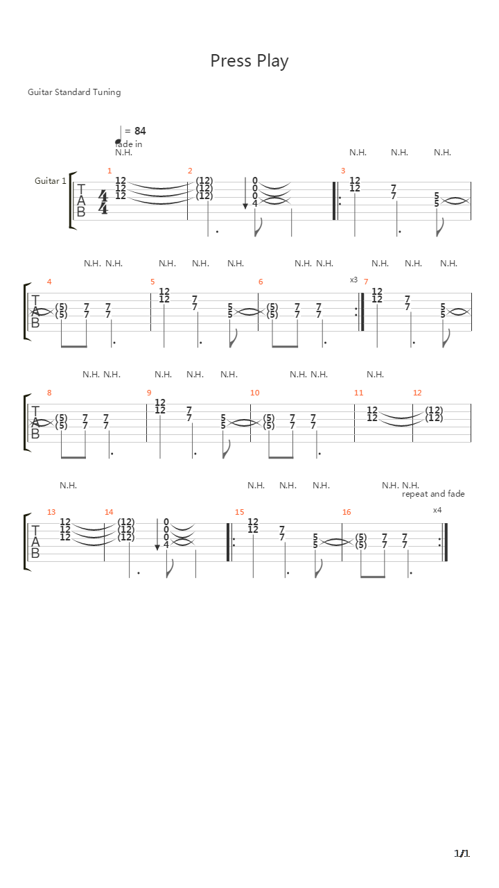 Press Play吉他谱
