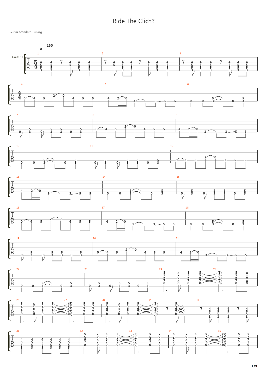 Ride The Clich吉他谱