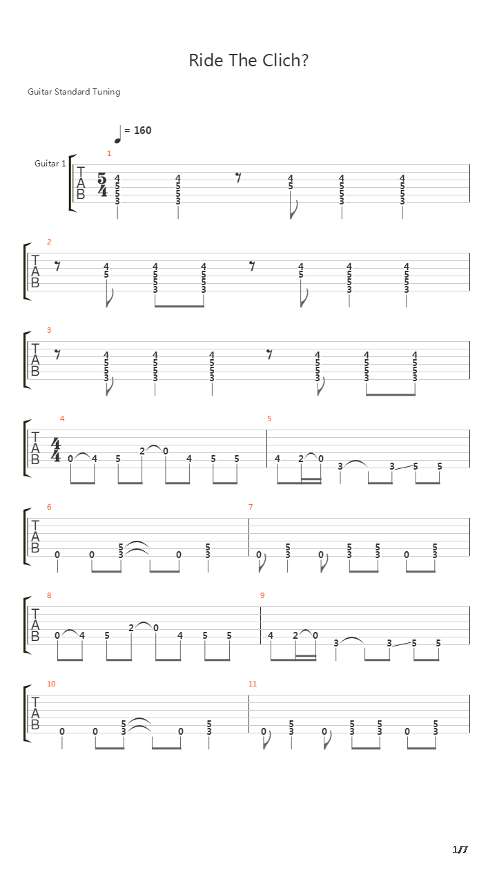 Ride The Clich吉他谱