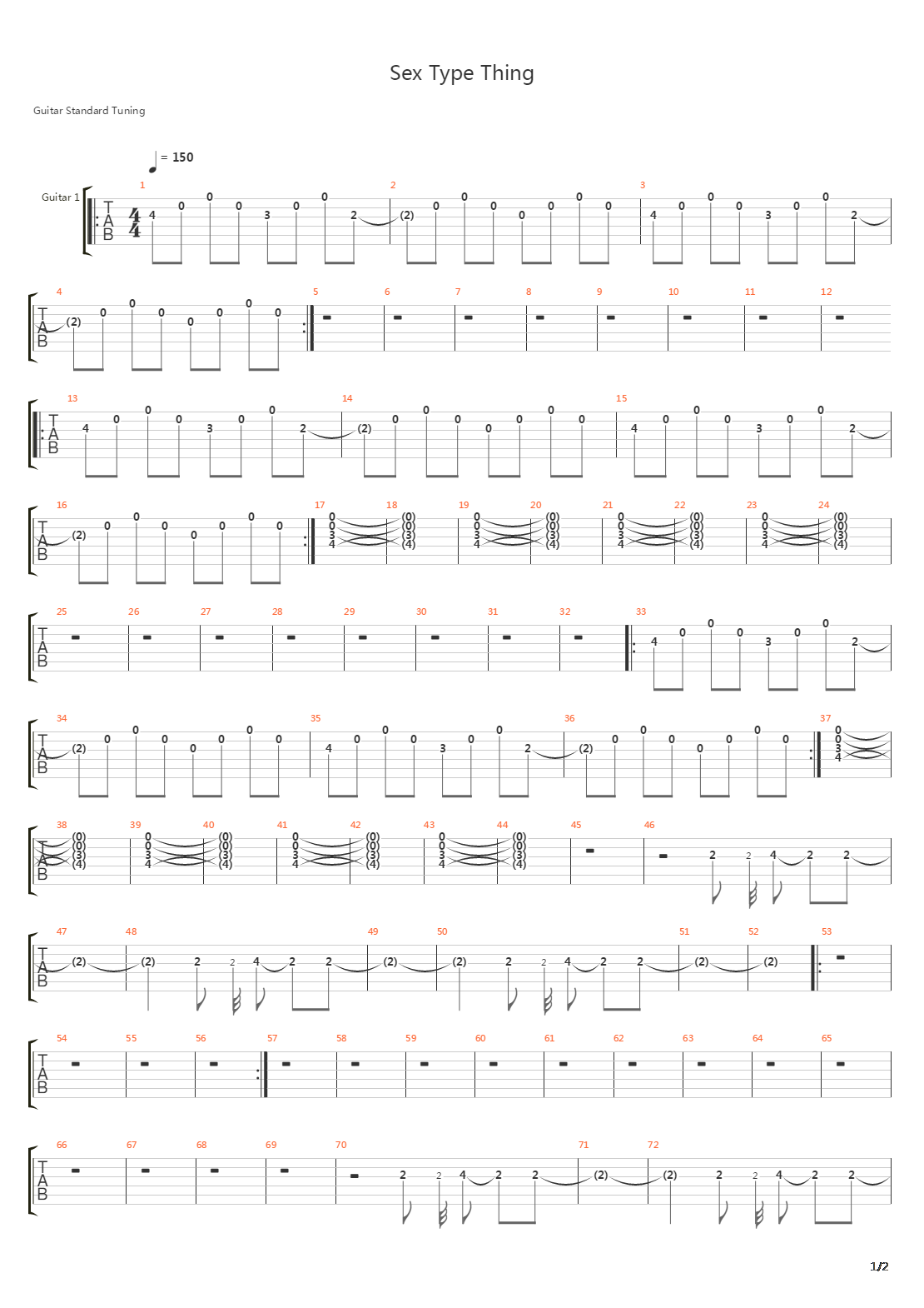 Sex Type Thing吉他谱