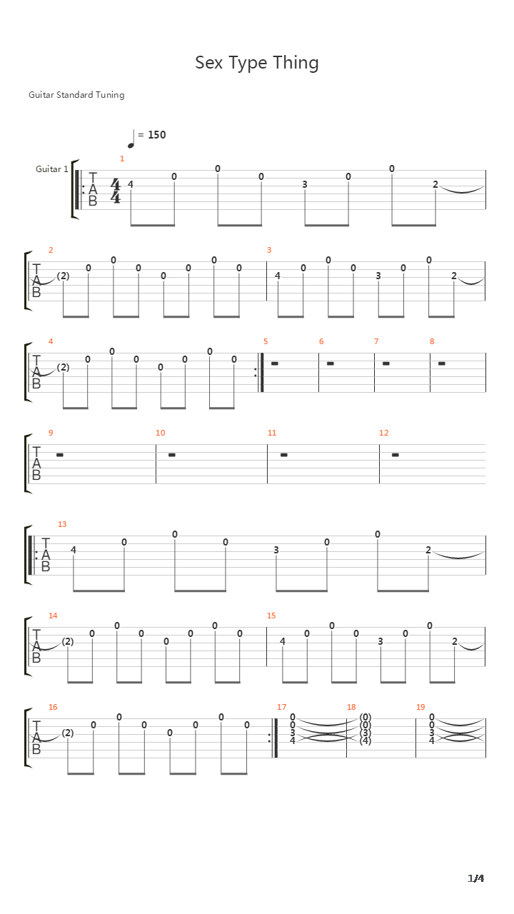Sex Type Thing吉他谱
