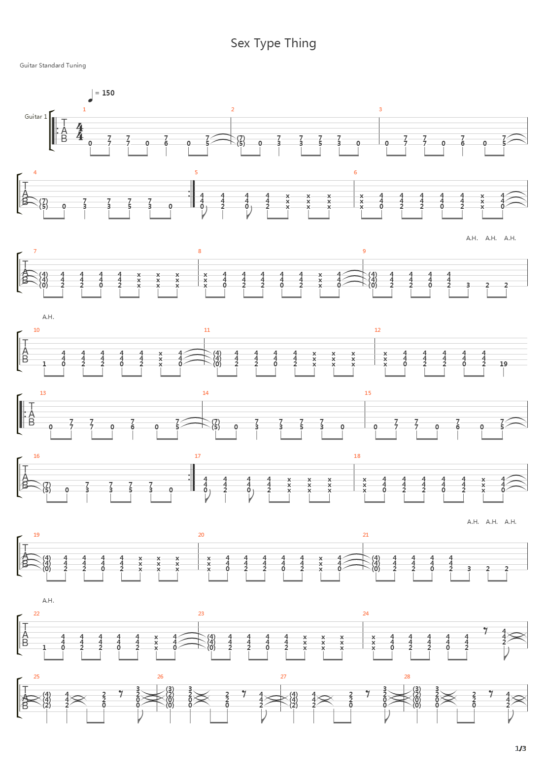 Sex Type Thing吉他谱