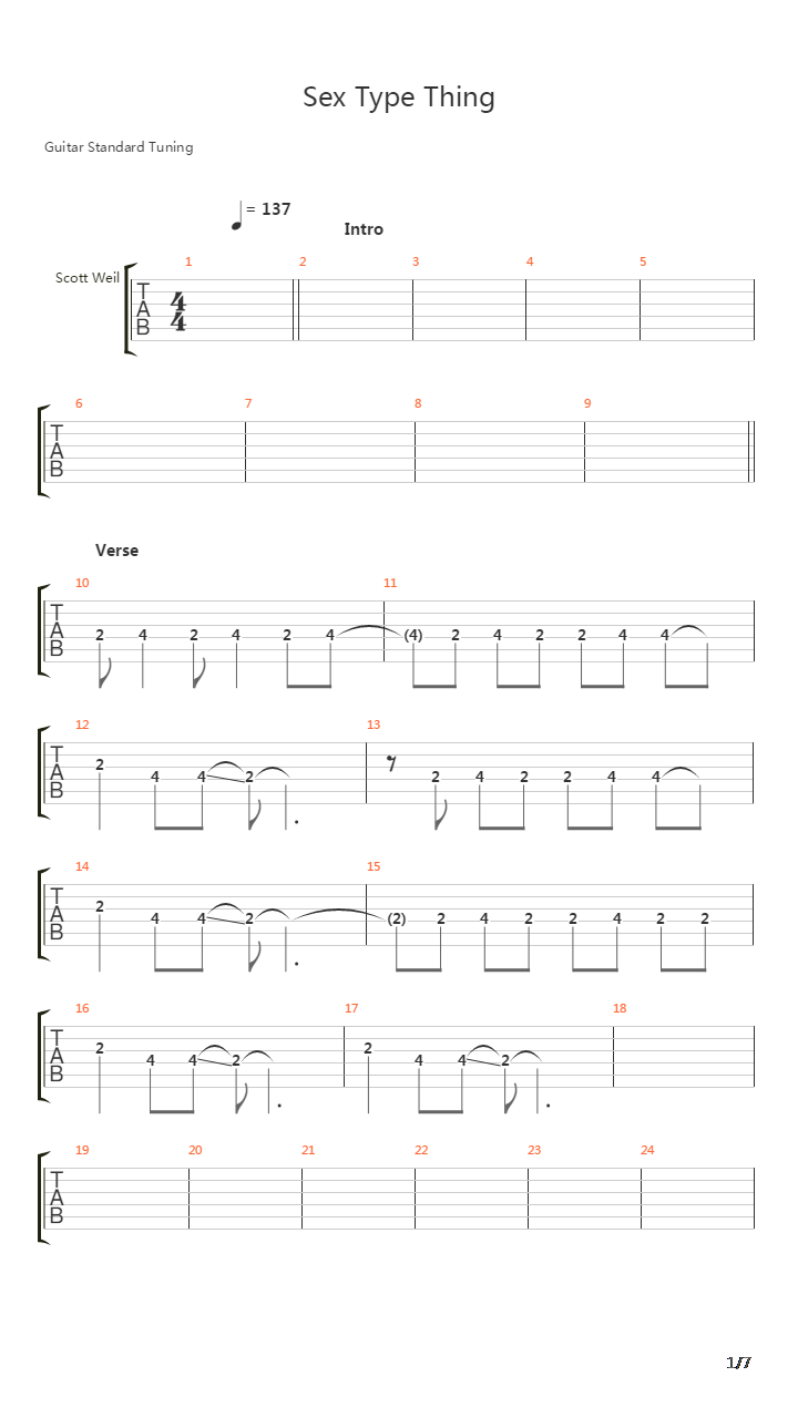Sex Type Thing吉他谱