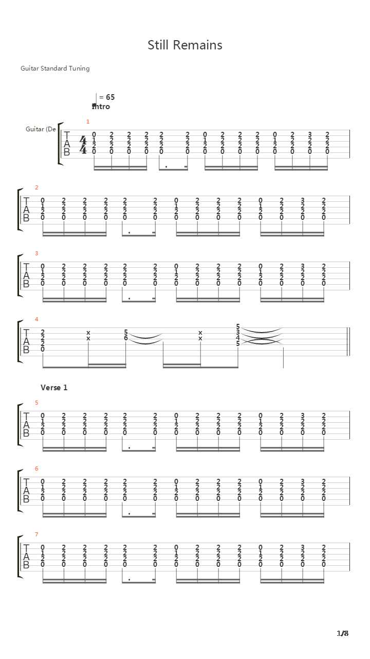 Still Remains吉他谱