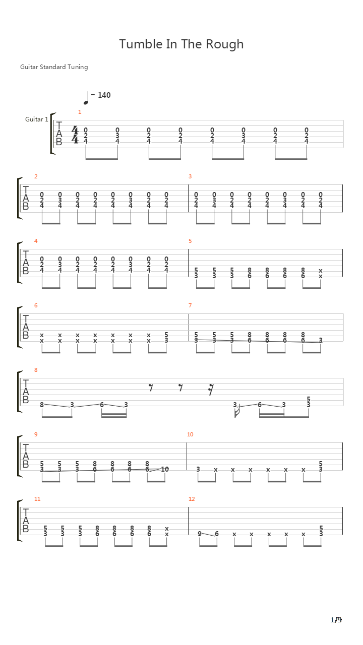 Tumble In The Rough吉他谱