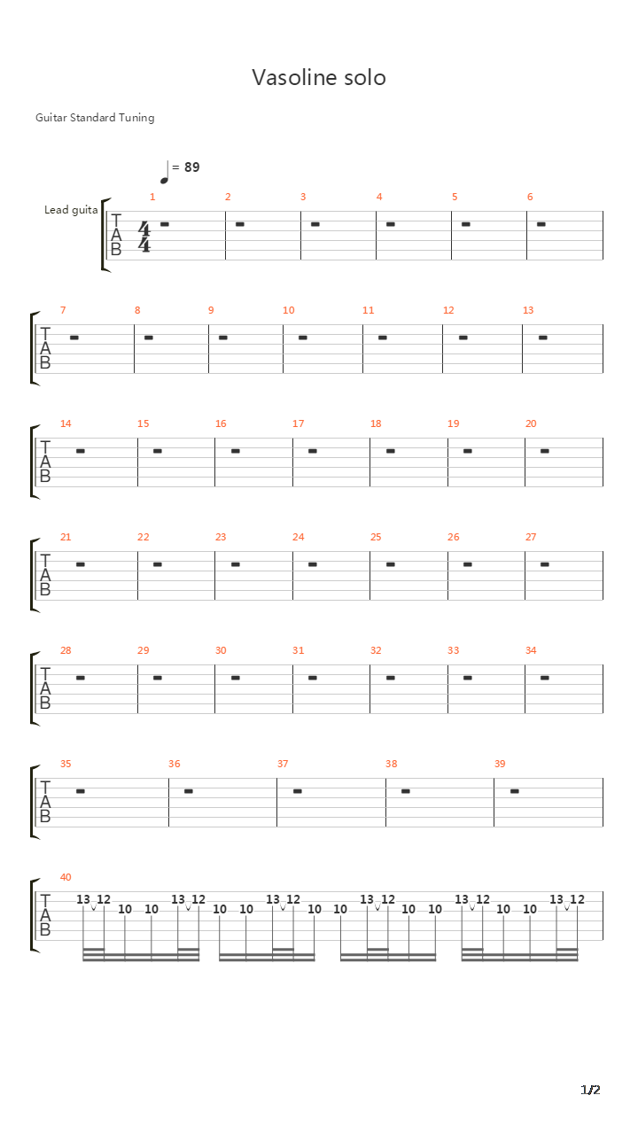 Vasoline吉他谱