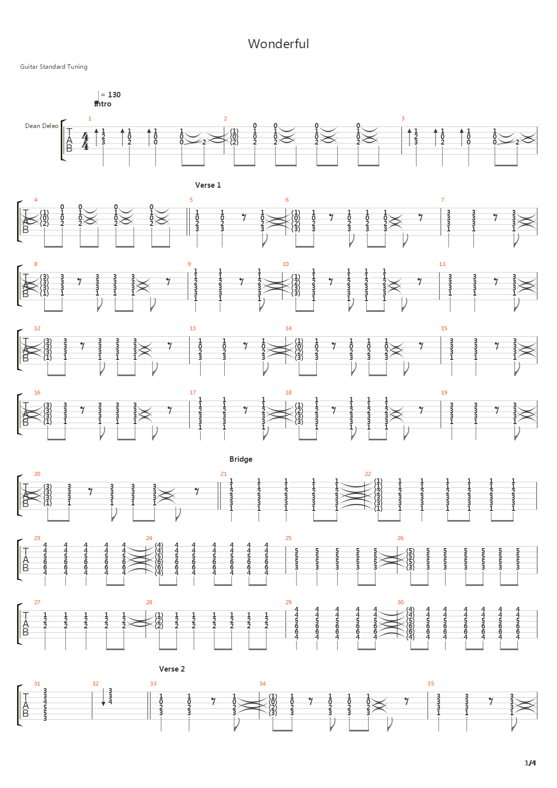 Wonderful吉他谱