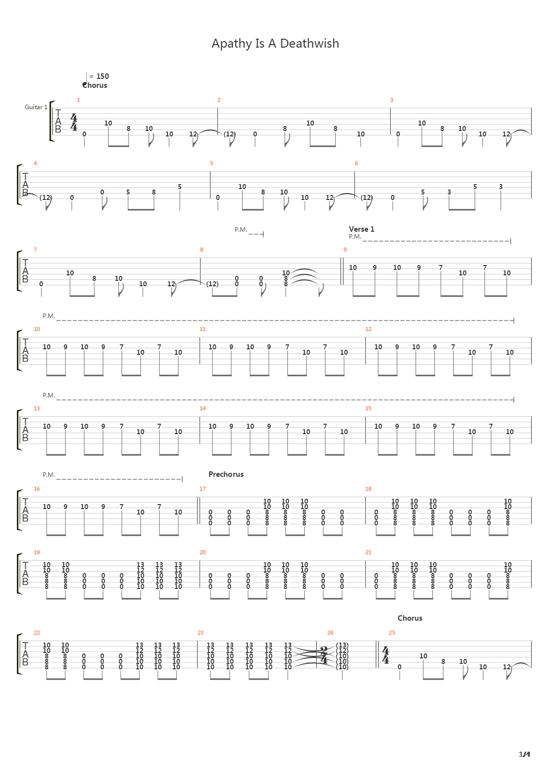 Apathy Is A Deathwish吉他谱