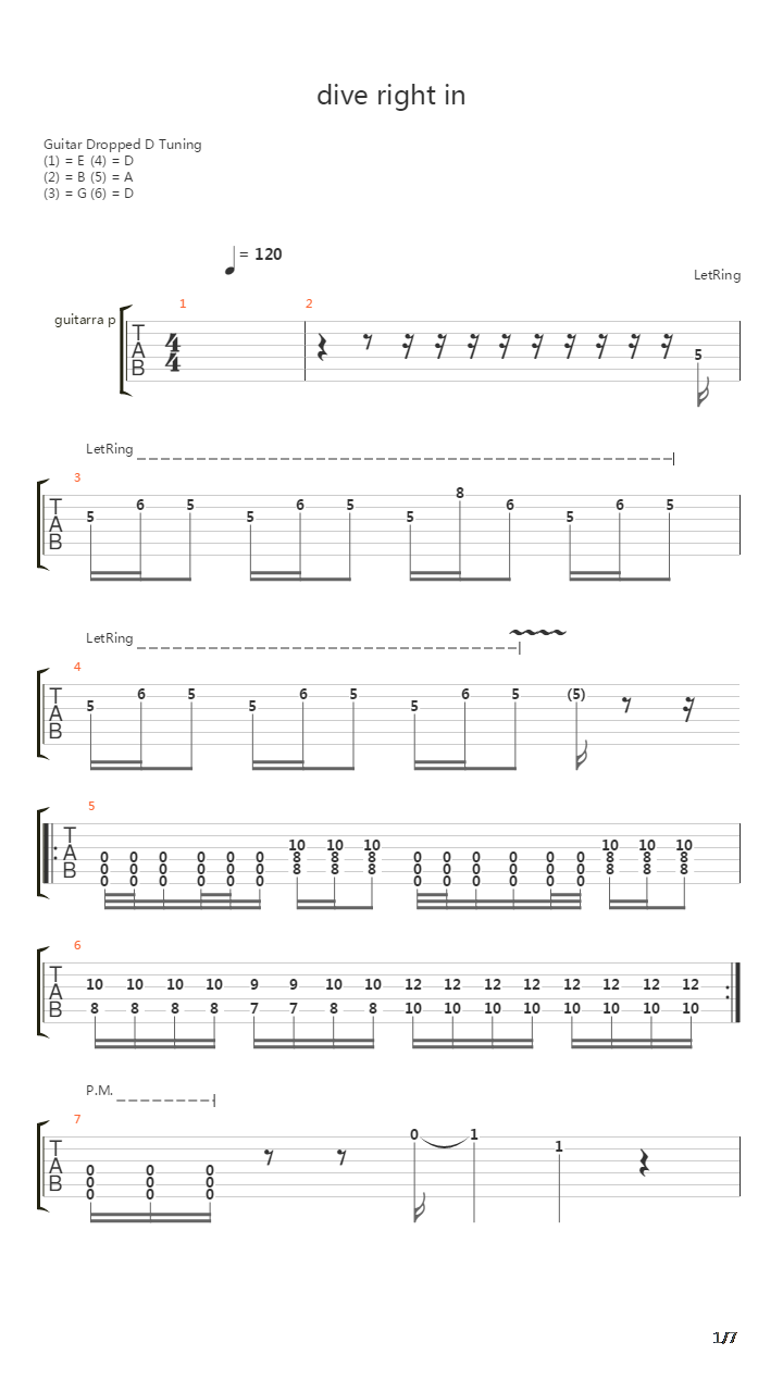 Dive Right In吉他谱