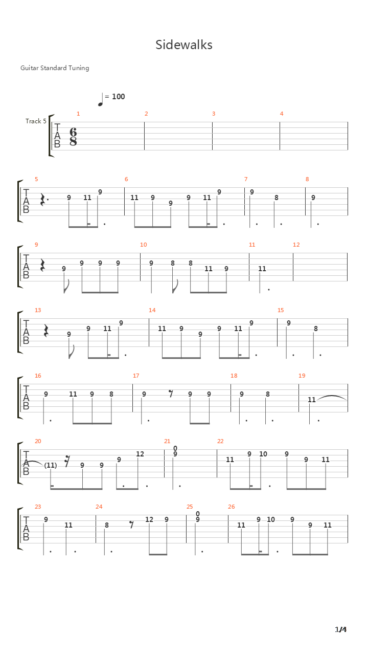 Sidewalks吉他谱