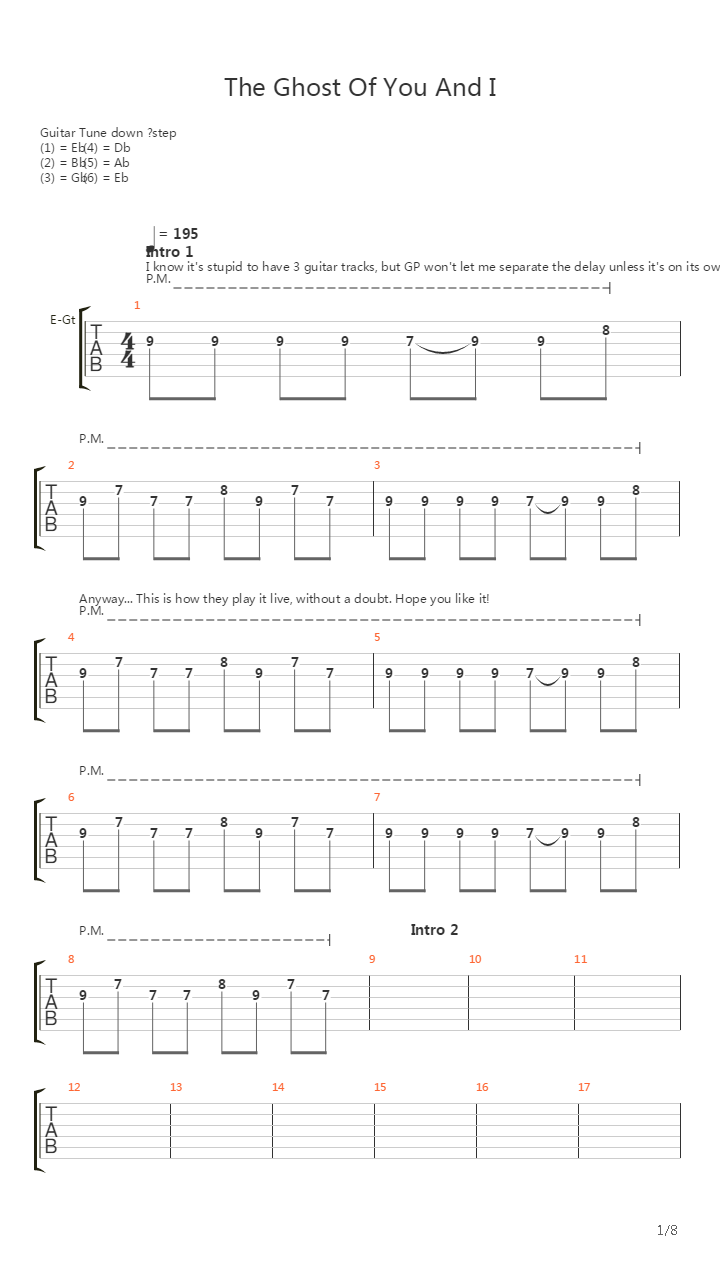 The Ghost Of You And I吉他谱