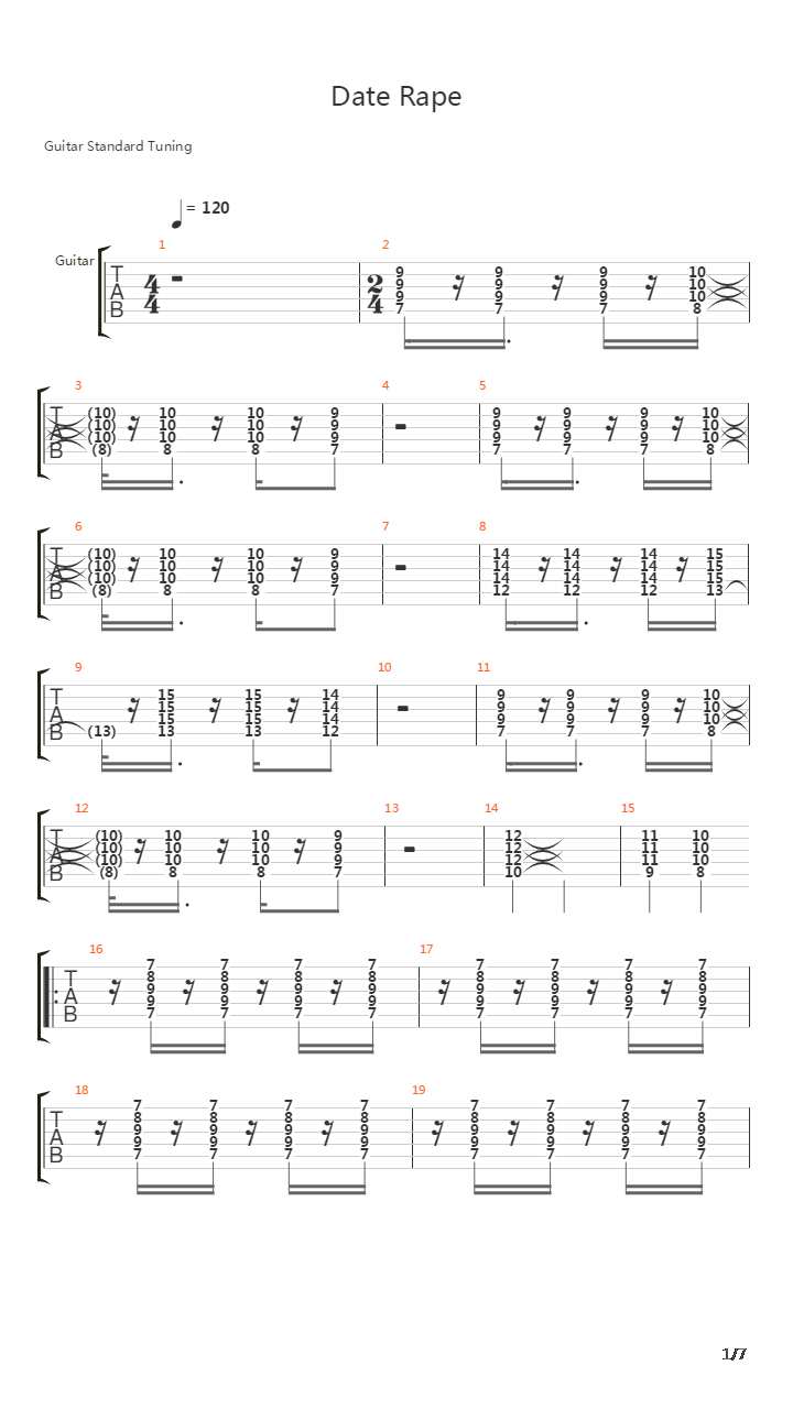Date Rape吉他谱