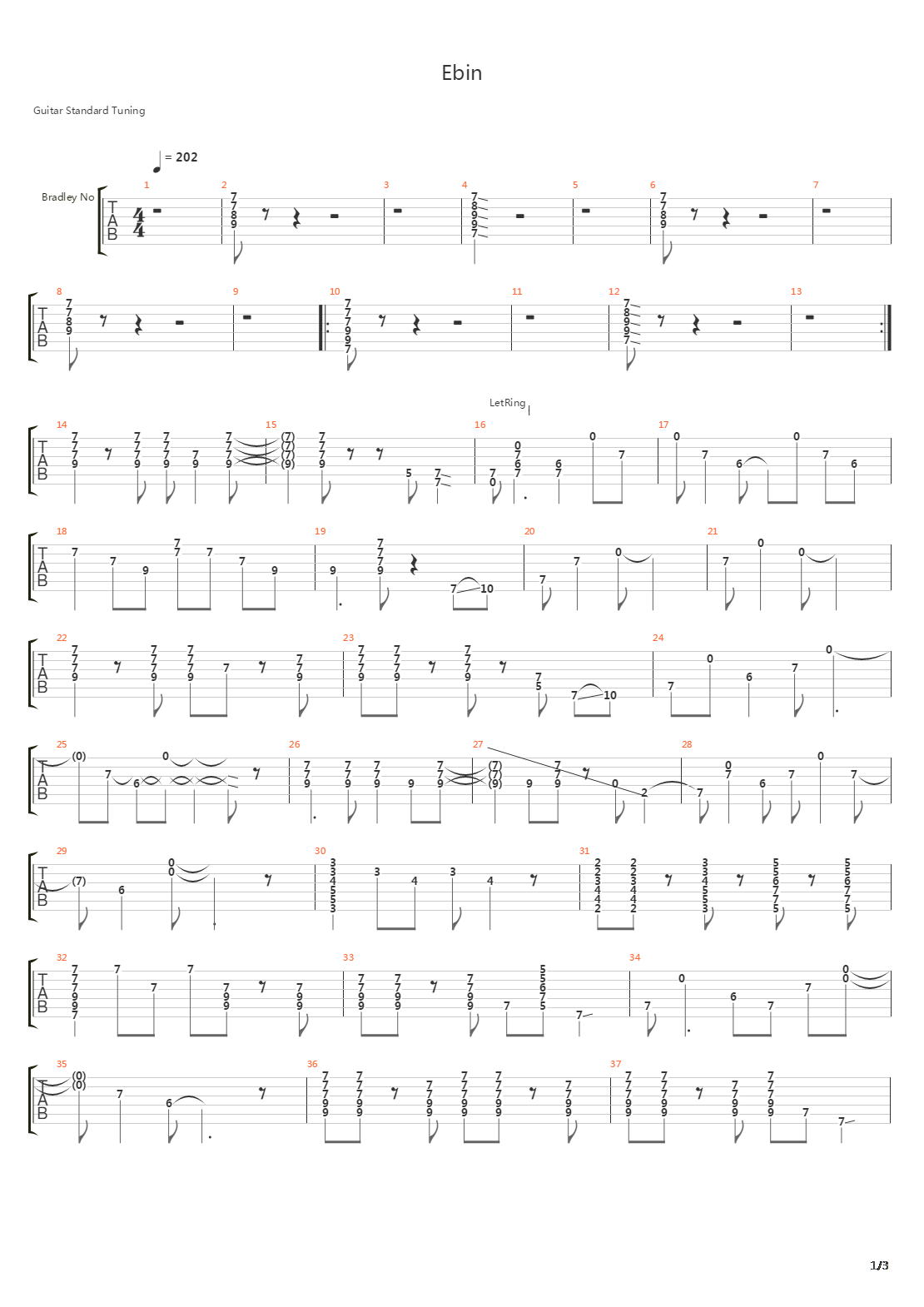 Ebin吉他谱