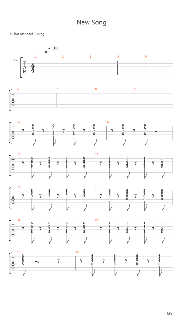 New Song吉他谱