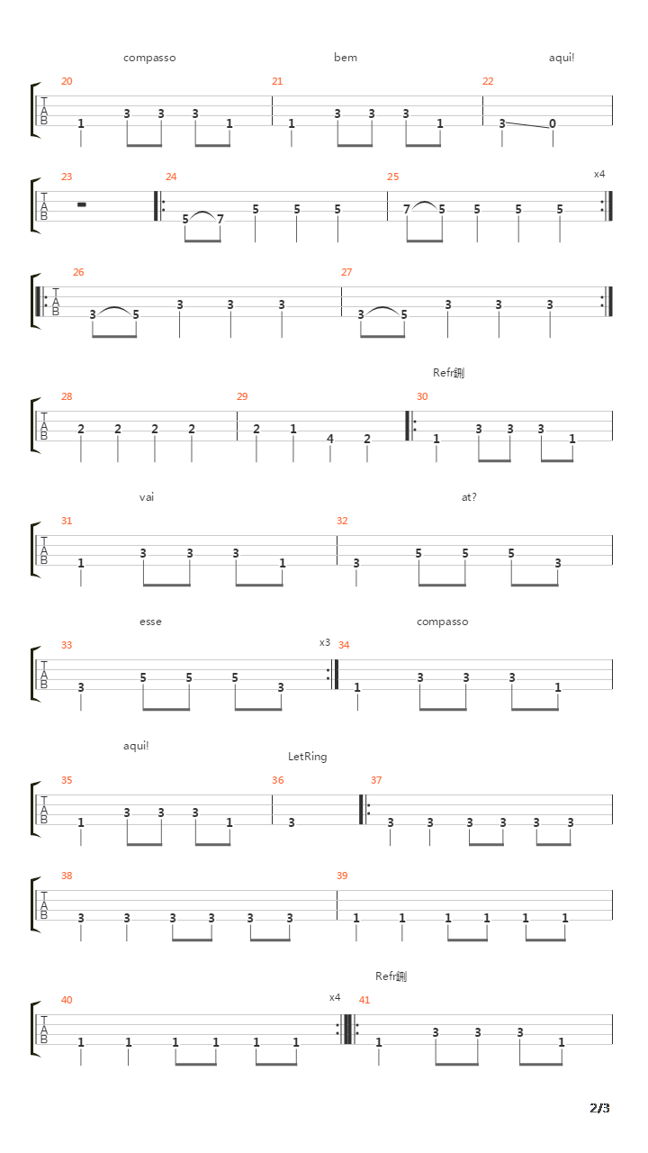 Right Back吉他谱