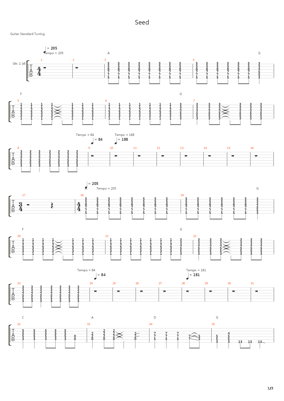 Seed吉他谱