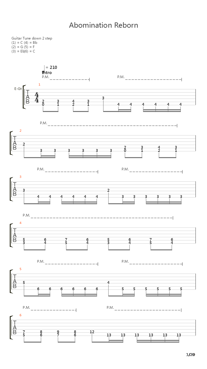 Abomination Reborn吉他谱