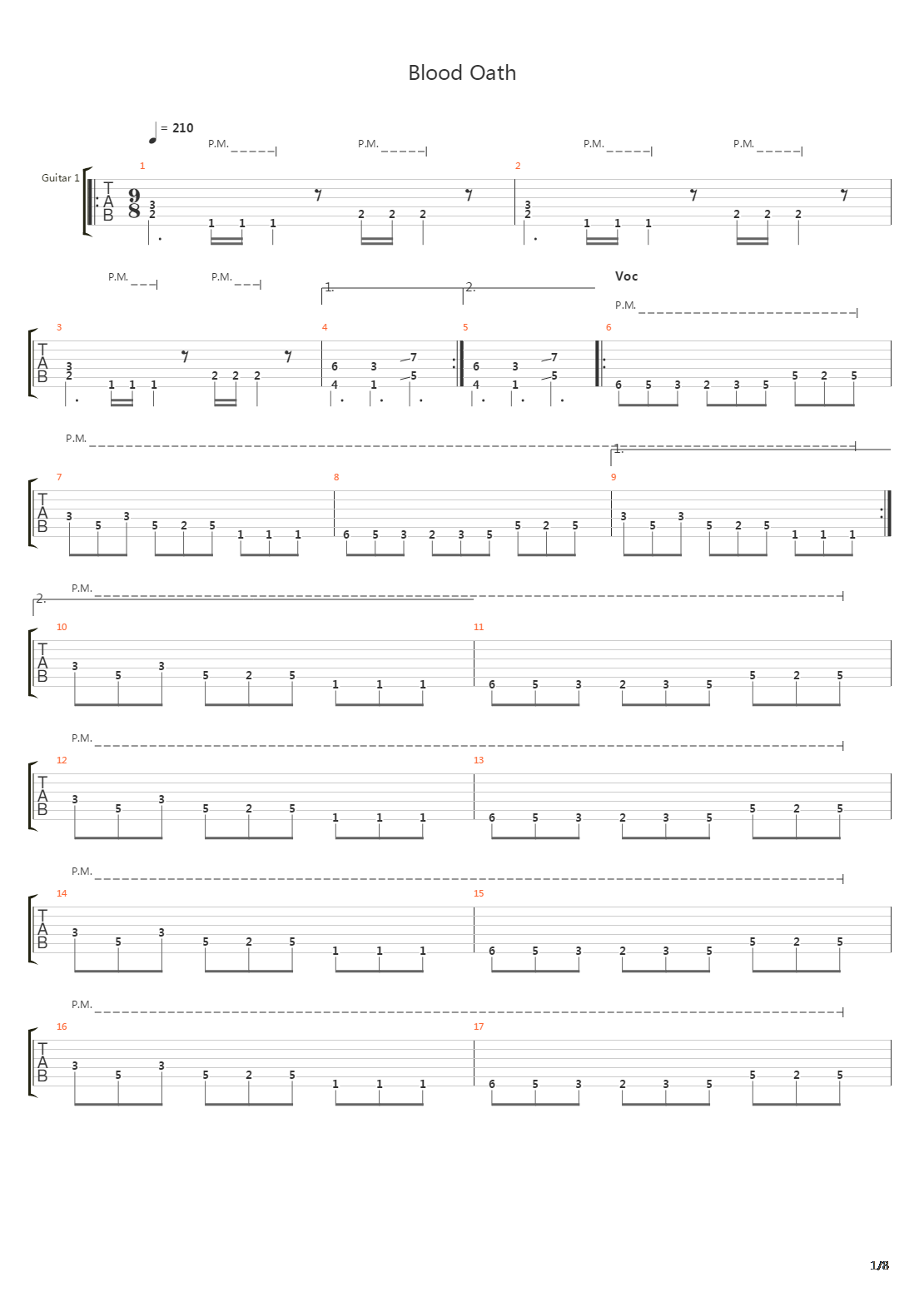 Blood Oath吉他谱