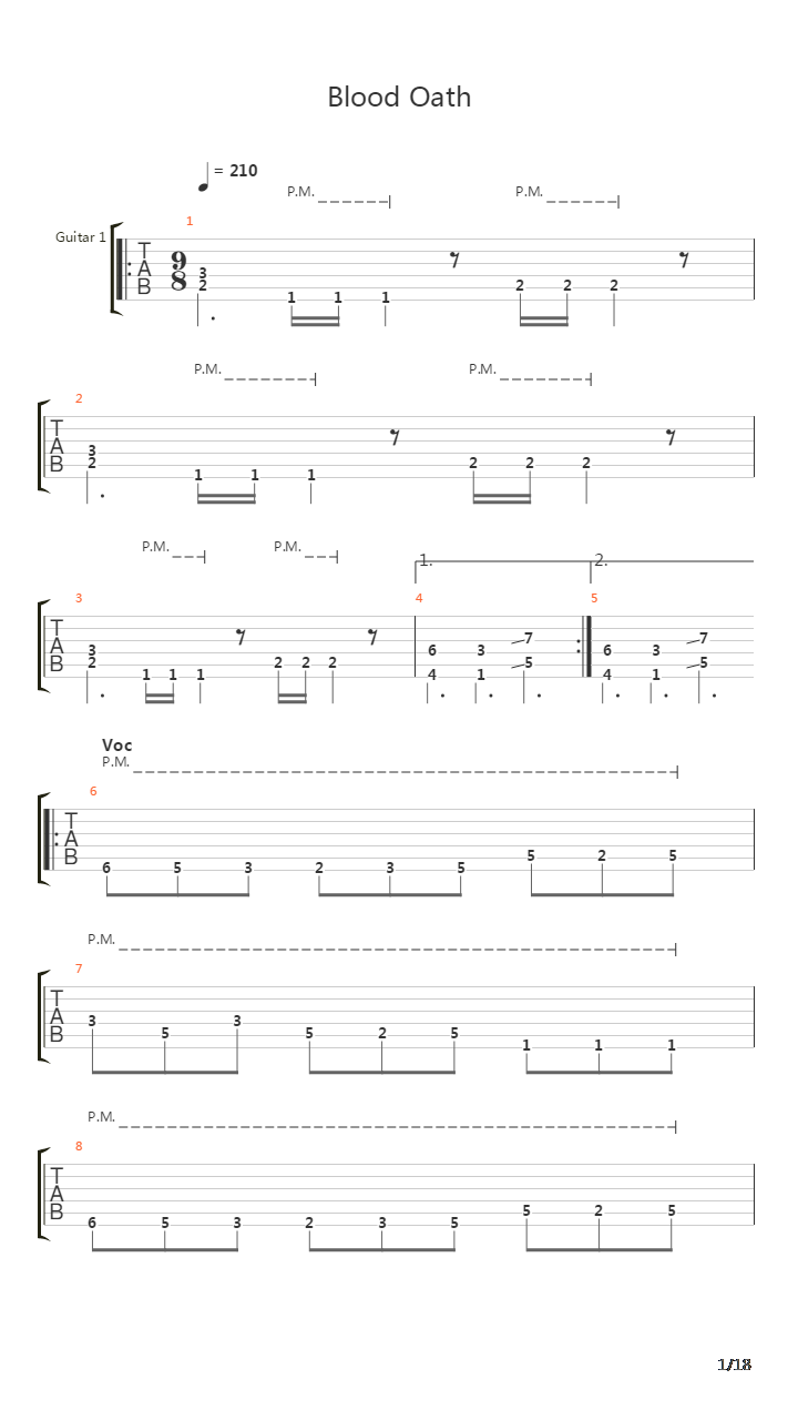 Blood Oath吉他谱