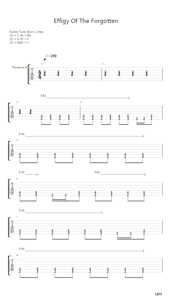 Effigy Of The Forgotten吉他谱