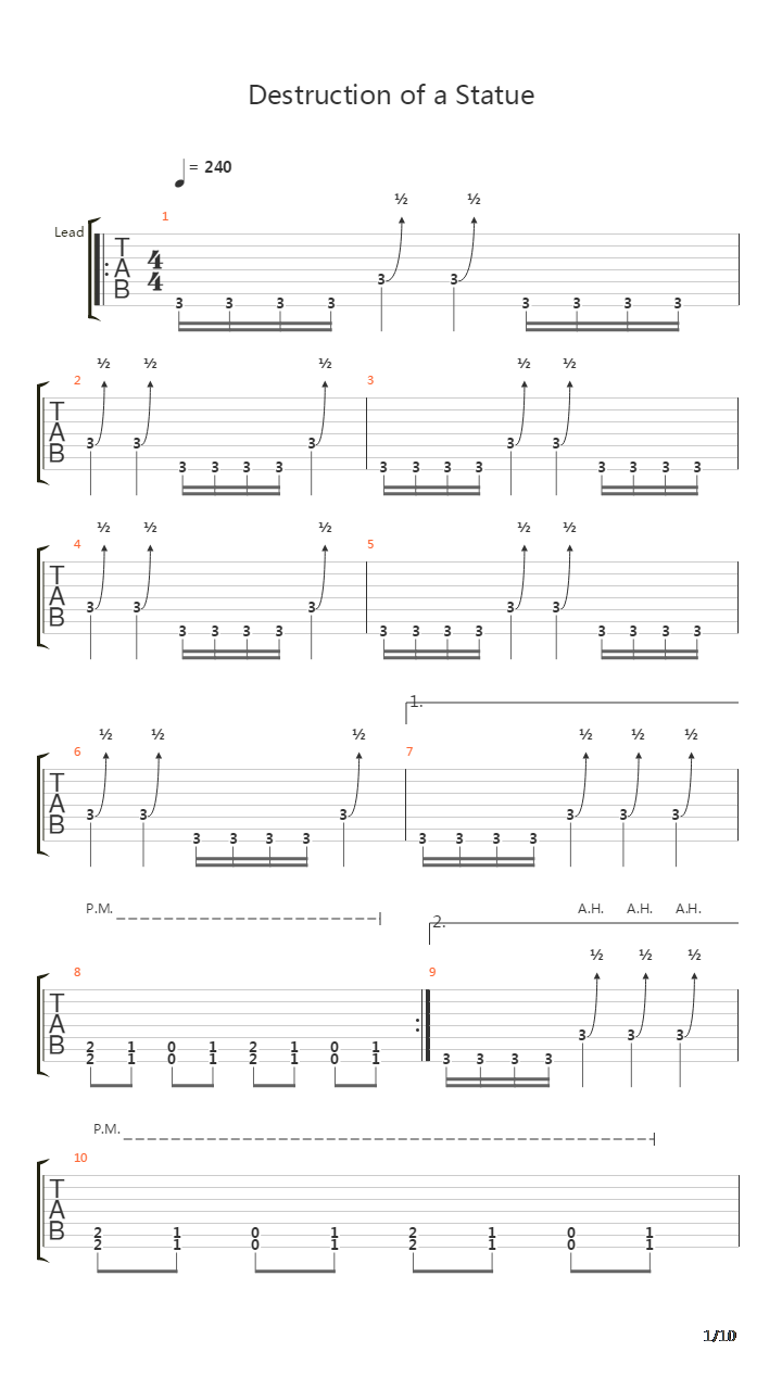 Destruction Of A Statue吉他谱