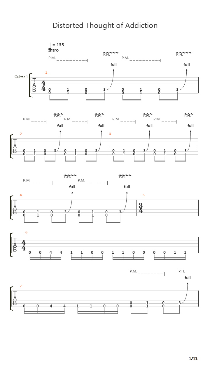 Distorted Thought Of Addiction吉他谱