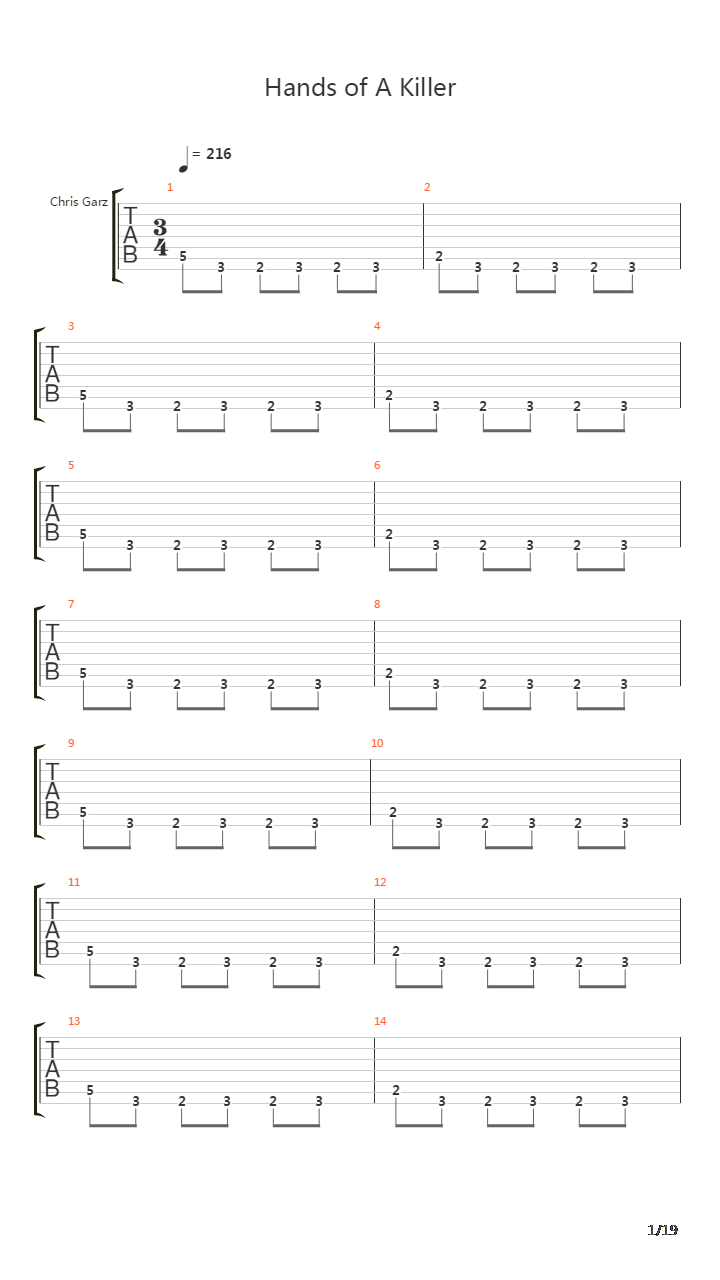 Hands Of A Killer吉他谱