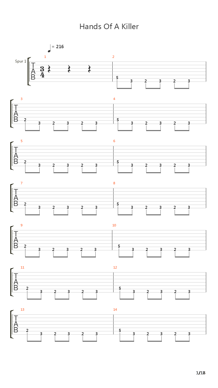 Hands Of A Killer吉他谱