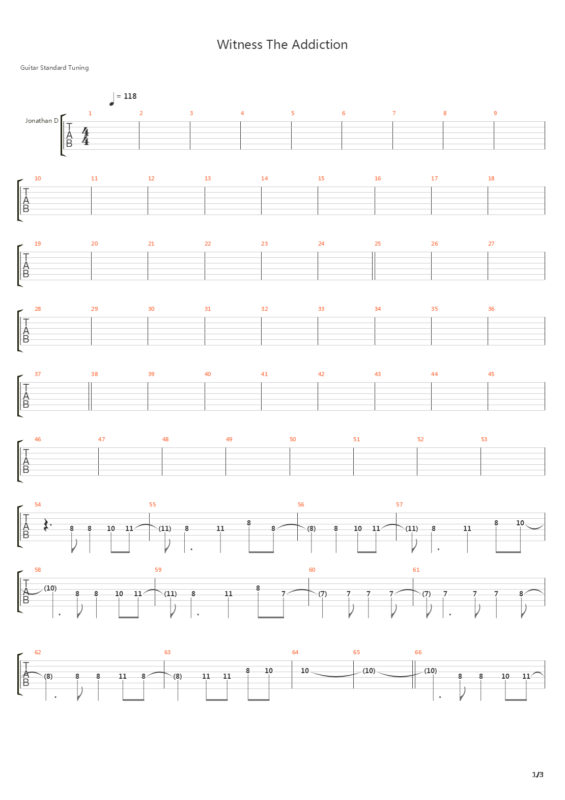 Witness The Addiction吉他谱
