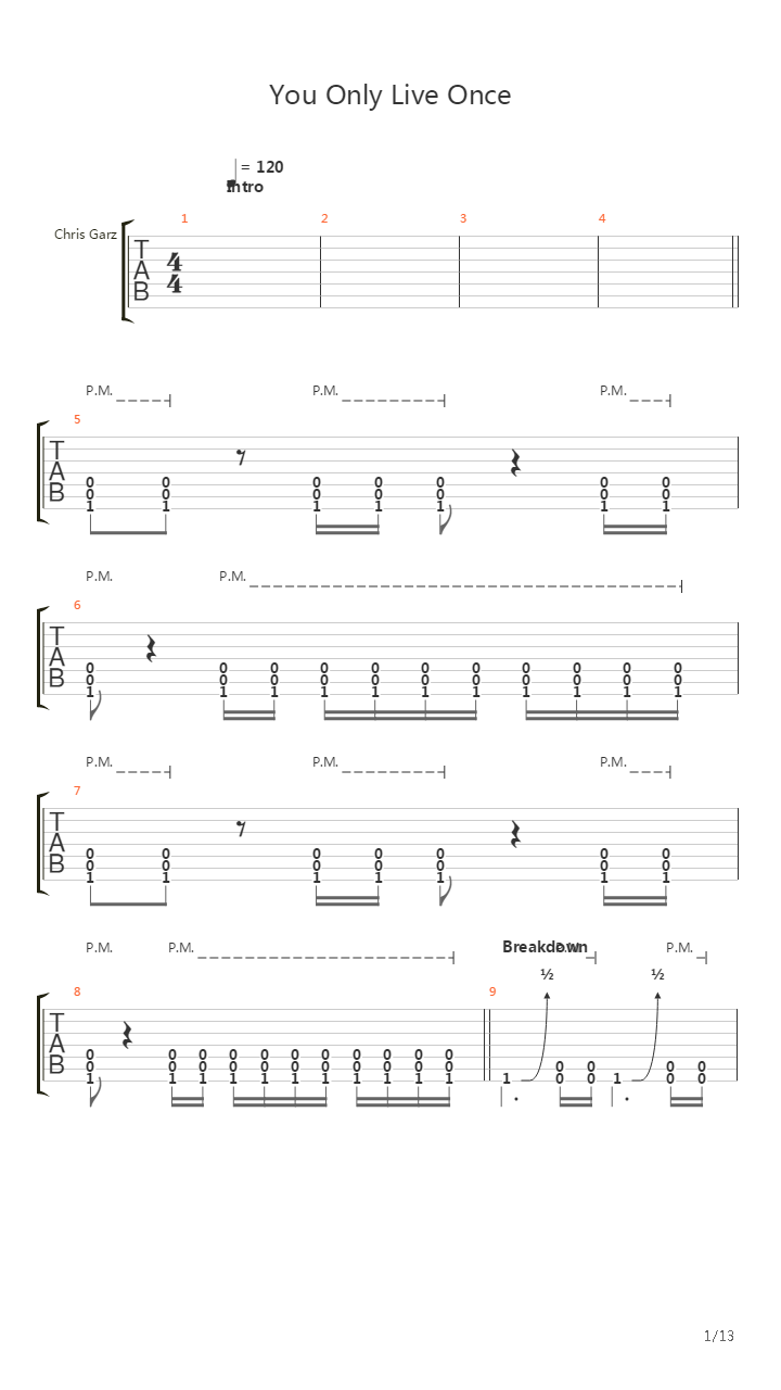 You Only  Once吉他谱