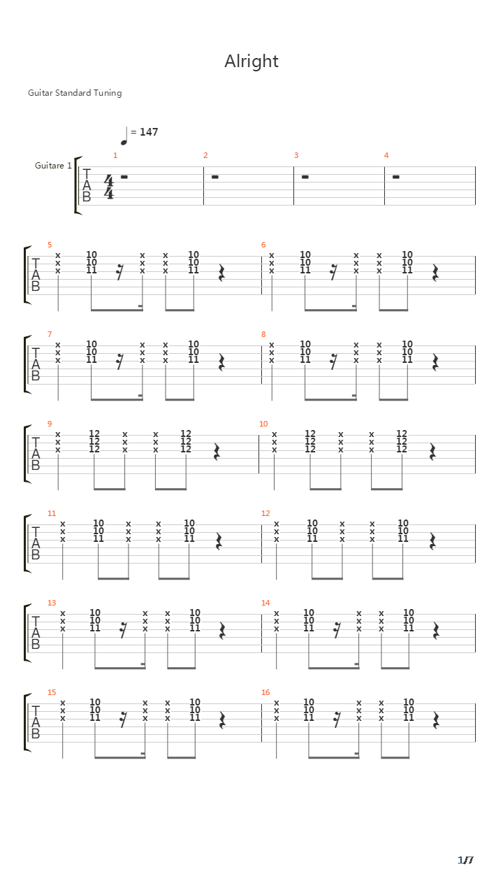 Alright吉他谱