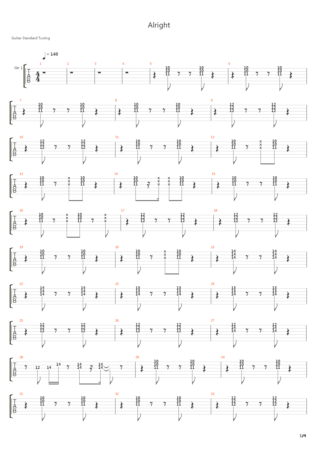 Alright吉他谱
