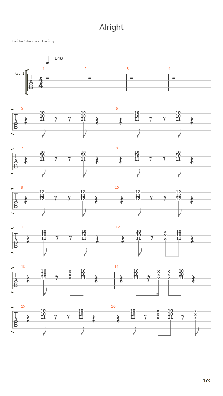 Alright吉他谱