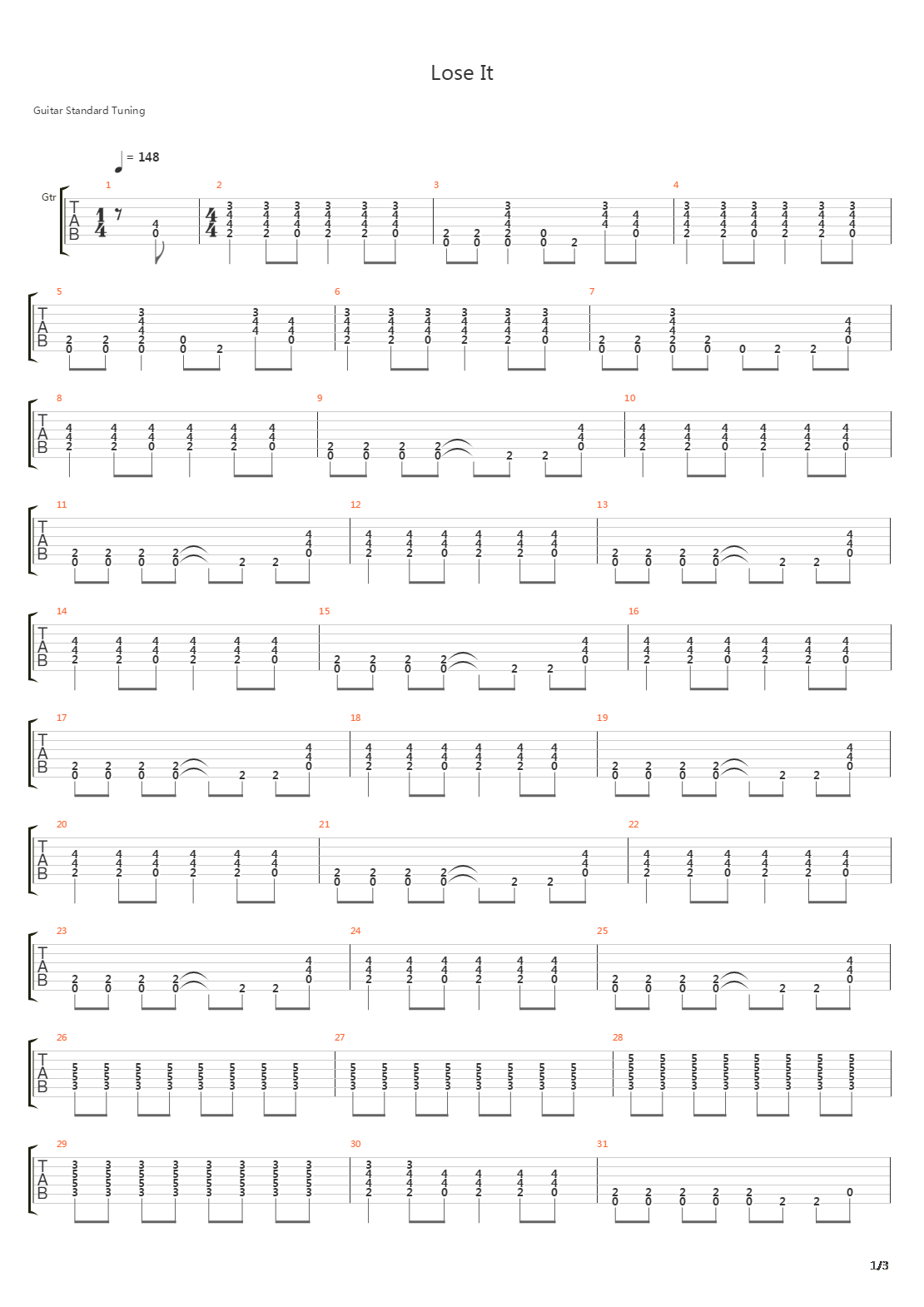 Lose It吉他谱