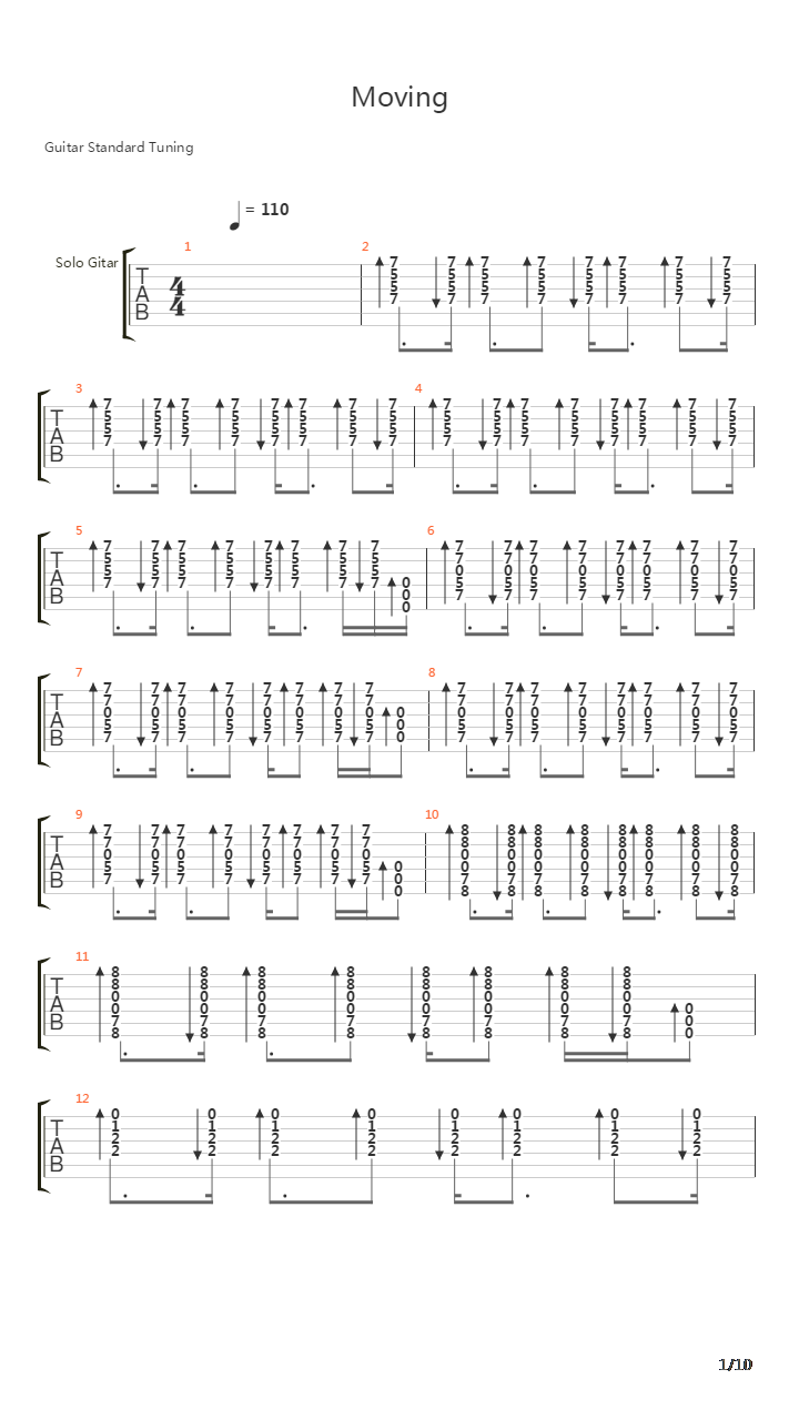 Moving吉他谱