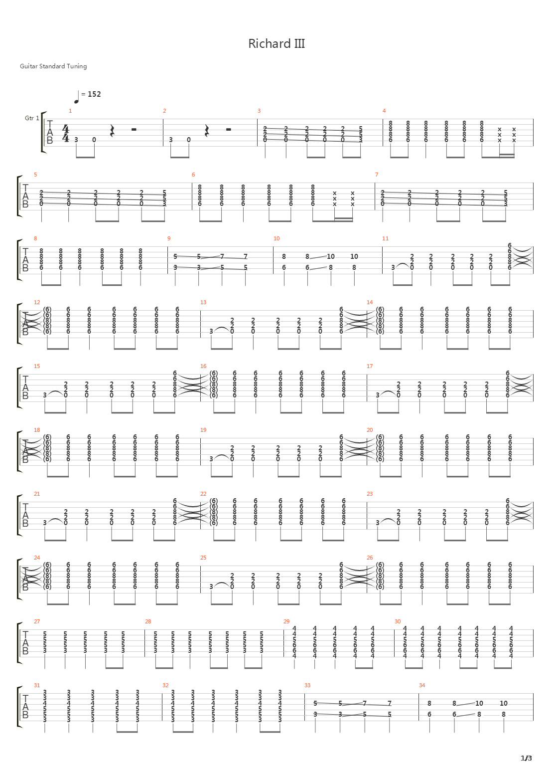 Richard Iii吉他谱