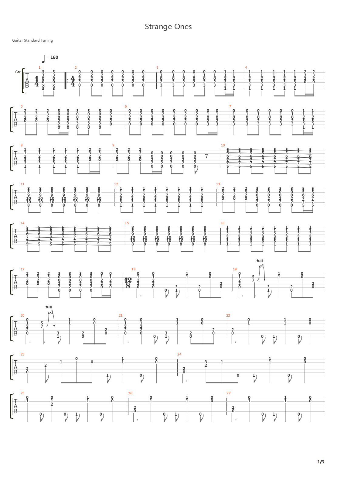 Strange Ones吉他谱