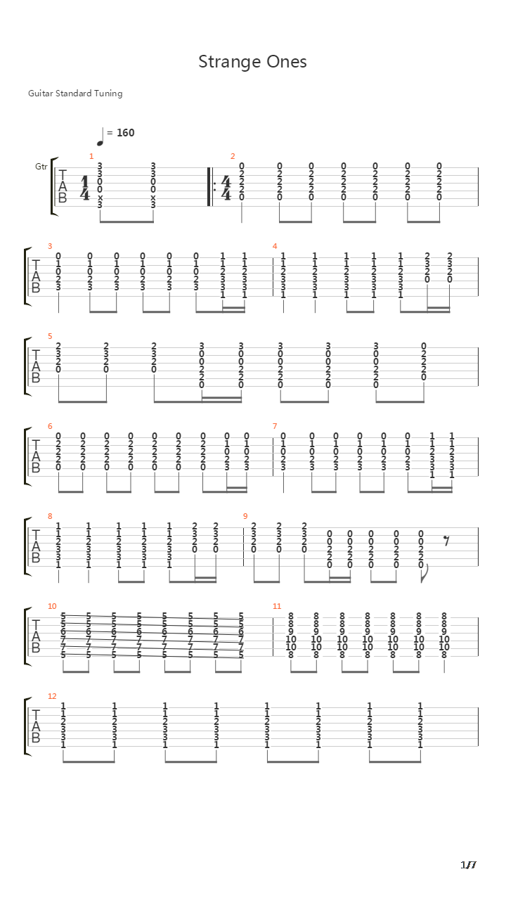 Strange Ones吉他谱