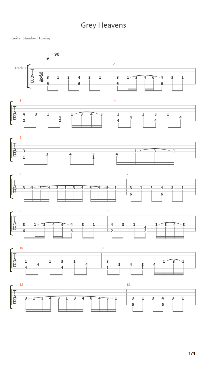 Grey Heavens吉他谱