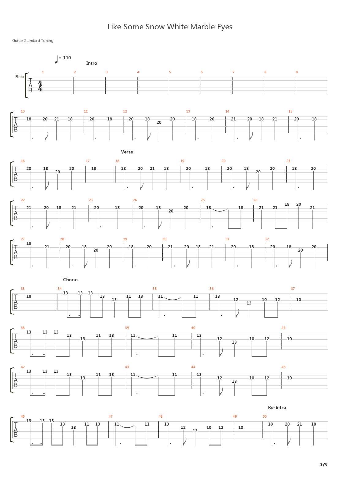 Like Some Snow - White Marble Eyes吉他谱