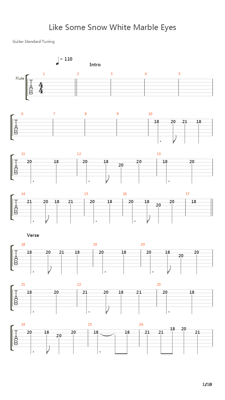 Like Some Snow - White Marble Eyes吉他谱