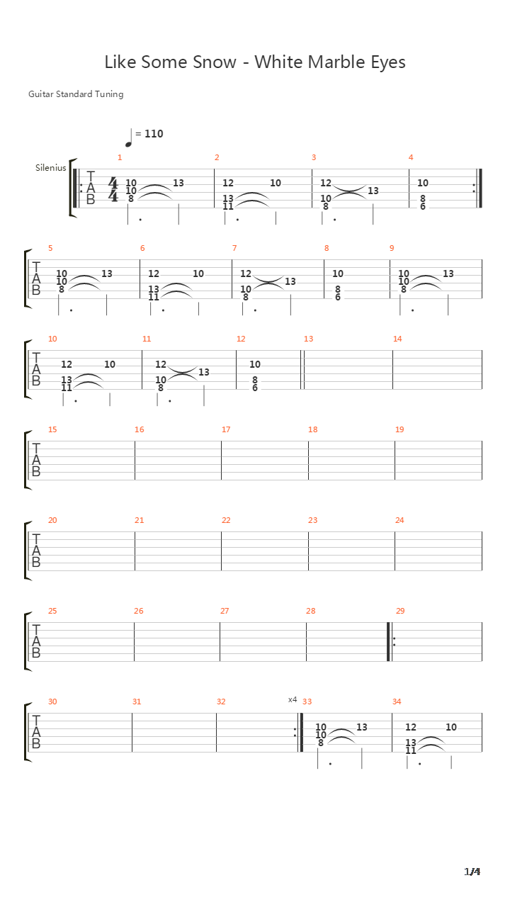 Like Some Snow-white Marble Eyes吉他谱